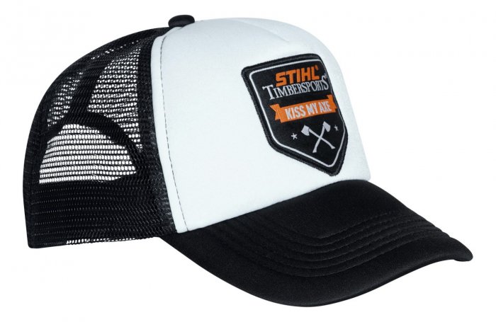 STIHL - Kšiltovka Trucker "Kiss my axe", černobílá